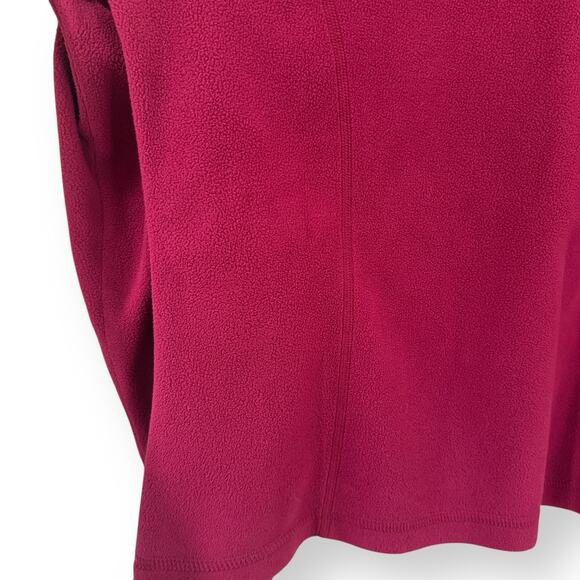 LL Bean Sweater Womens Large Pink Magenta 1/4 Zip Fleece Outdoor Casual Pullover - Picture 10 of 10